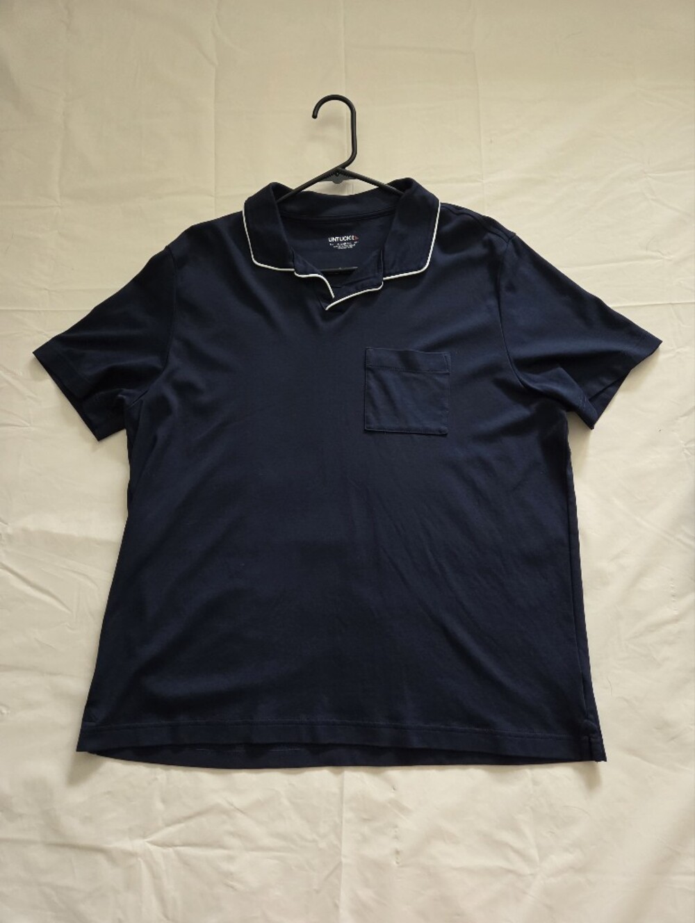Navy Pocket Polo Untuck It shirt XL